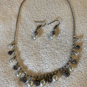 Brighton Silver and Pearl Jewelry Set